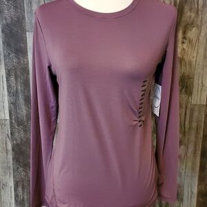 Jockey Purple Fitted Long Sleeve Blouse